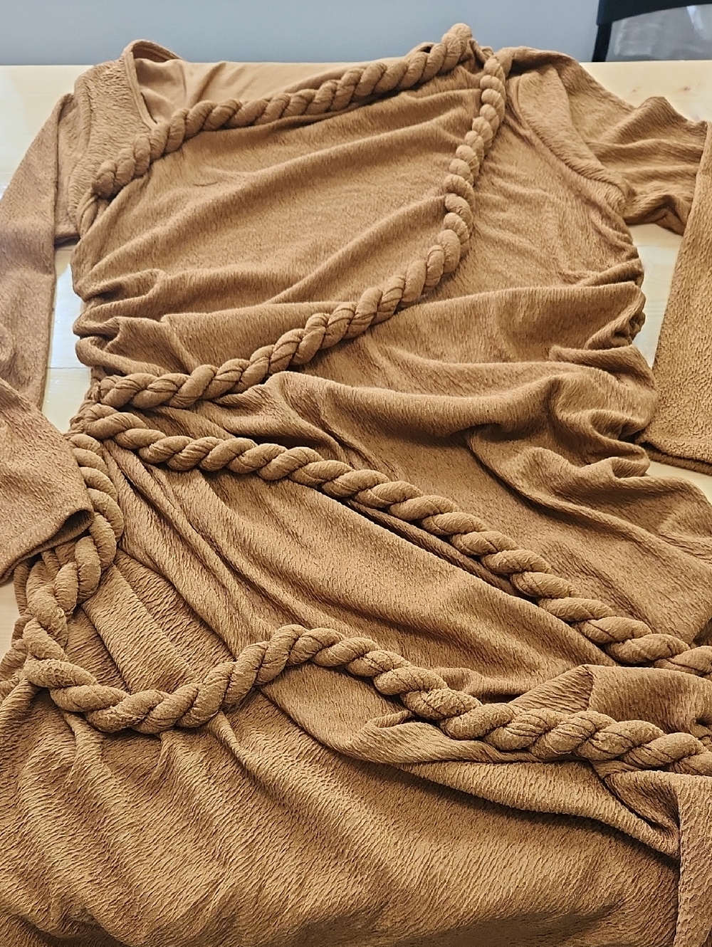 Micas Twist Knot Ruched Asymmetrical Long Sleeve Dress 2X - Picture 11 of 16